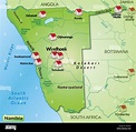 Karte von Namibia als Infografik in grün Stock-Vektorgrafik - Alamy