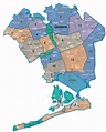 Map of NYC 5 boroughs & neighborhoods | Nyc map, New york city map ...