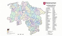 Gemeinden Niedersachsen Karte | Kleve Landkarte