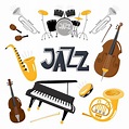 Instrumentos musicales de jazz. | Vector Premium