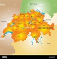 Color vectorial Mapa de Suiza Fotografía de stock - Alamy