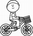 Coloring Bike Riding Pages Bikes Kids Drawing Bicycle Ride Cartoon ...