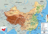8 Free Printable Physical Map of China with Cities - [Outline] | World ...