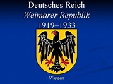 Deutsches Reich Weimarer Republik 1919 1933 Wappen Weimarer