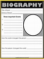 Biography Worksheet 3rd Grade