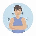 Premium Vector | Vector illustration of a man with fever and chills ...