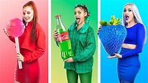Desafío de Colores: Rojo vs Verde vs Azul ¡Todo de un Solo Color por 24 ...