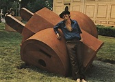 Oldenburg with his sculpture "Giant Three-Way Plug" (1970) at Oberlin ...