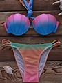 Colorful M Multicolor Backless Push Up Seashell Bikini Set | RoseGal.com