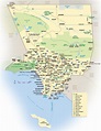 Karte von LA county ca - Karte von Los Angeles county ca (Kalifornien ...