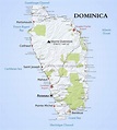 Dominica Map; Geographical features of Dominica of the Caribbean ...