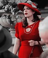 red dress and hat | Peggy carter, Agent carter, Hayley atwell
