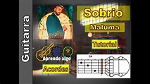 Sobrio - Maluma - Tutorial Guitarra - Como tocar - Acordes - YouTube