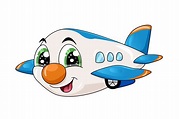 una pequeña ilustración de personaje de avión de dibujos animados lindo ...