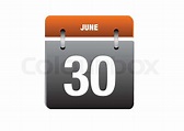 30 juni kalender ikon i retro stil | Stock vektor | Colourbox
