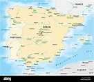 Map of the Iberian Peninsula Stock Vector Image & Art - Alamy