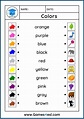 Free Printable Learning Colors Worksheets