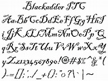 Font Alphabet Styles: Blackadder ITC
