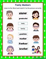 Family Members Vocabulary worksheet | Live Worksheets