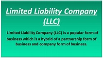 Limited Liability Company (LLC) | Advantages | Disadvantages