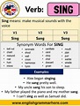 Sing Past Simple, Simple Past Tense of Sing Past Participle, V1 V2 V3 ...