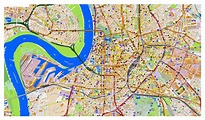 Large map of Dusseldorf with other marks | Dusseldorf | Germany ...