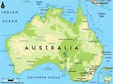 Large physical map of Australia with major cities | Australia | Oceania ...