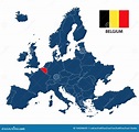 Vector a Ilustração De Um Mapa De Europa Com Bélgica Destacada ...