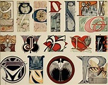 Vintage Art Nouveau Ornamental Lettering Examples - Four Pages - The ...