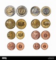 El letón nuevas monedas euro todas las denominaciones anverso y el ...