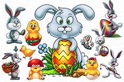 Easter Cartoon Characters Bundle By Pixaroma | TheHungryJPEG