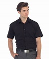Men's Short Sleeve Solid Dress Shirt - Black - 2017 - CZ185WRGLLZ ...