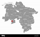 Osnabrueck City County in Rot hervorgehoben Karte von Niedersachsen ...