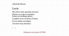 Lucie by Alfred de Musset - Hello Poetry