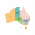 Free Australia mapa lleno color alto detalle apartado todas estados ...