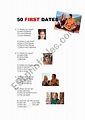 50 first dates - part 1 - ESL worksheet by Teacher Laura!