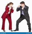 Man and Woman in Business Suits are Going To Fight Stock Photo - Image ...