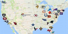 NFL Map | Teams | Logos - Sport League Maps : Maps of Sports Leagues