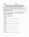 Verb Tenses Worksheets | Present to Past Tense Verbs Worksheet