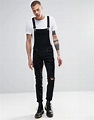 Image 1 of Dr Denim Ira Skinny Ripped Overall Jeans in Black Stylish ...