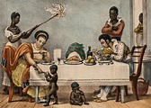 "Familia brasileña en Rio" (1812), de Jean-Baptiste Debret - Online Licor