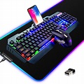 Buy Wireless Gaming Keyboard and Mouse Combo,3 in 1 Rainbow LED ...