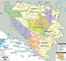 Mapa político y administrativo grande de Bosnia y Herzegovina con ...