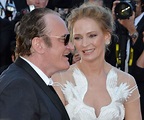 Uma Thurman and Quentin Tarantino pictured in romantic embrace