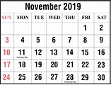 Calendar Of November - Naoma Vernice
