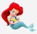 *ariel & Flounder ~ The Little Mermaid, - Baby Ariel Disney, HD Png ...
