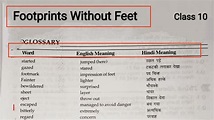 Footprints Without Feet Class 10 | Footprints Without Feet Word Meaning ...