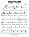 Somebody That I Used To Know (feat. Kimbra) Sheet Music | Gotye | Piano ...