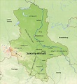 Saxony Anhalt Physical Map
