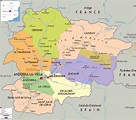 Mapa político y administrativo grande de Andorra con los caminos y ...